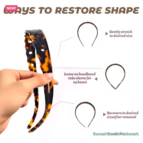 Acetate Hairbands with Teeth, Non-Slip Thin Headband for Women main image 3